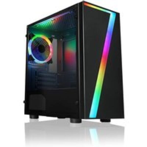 CiT Seven RGB Mid Tower Micro ATX Gaming Case - Black