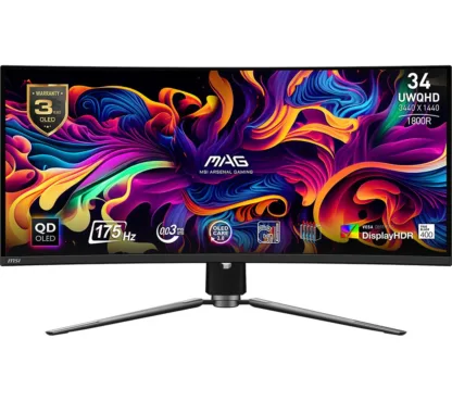 MSI MAG 341CQP QD Ultra Wide Quad HD 34 Curved OLED Gaming Monitor - Black, Black