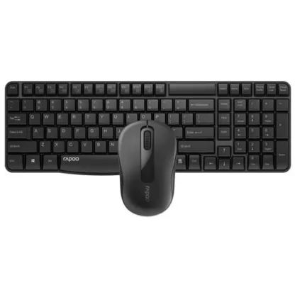 Rapoo X1800S keyboard Mouse included Universal RF Wireless QWERTY English Black